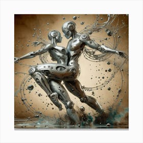 Robot Couple Canvas Print