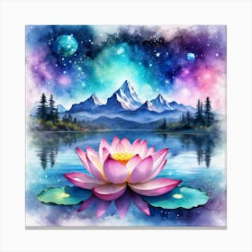 Lotus Flower In The Water Canvas Print