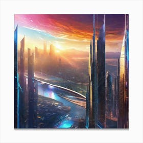 Futuristic Cityscape 102 Canvas Print