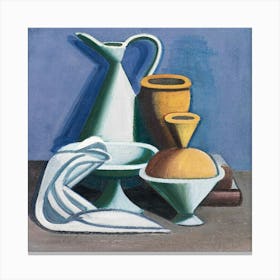 Arrangement With Watering Can, Towel And Jars (1929), Vintage Illustration By Vilhelm Lundstrom Canvas Print