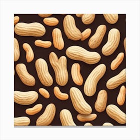 Peanuts On A Black Background Canvas Print