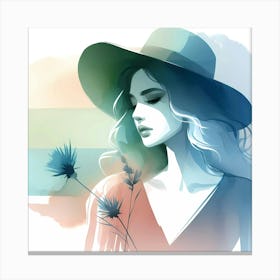 Woman In Hat 6 Canvas Print