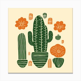 Cactus Print 6 Canvas Print