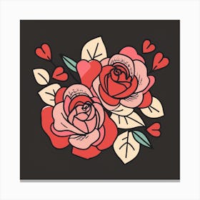 Valentine'S Day Roses Canvas Print