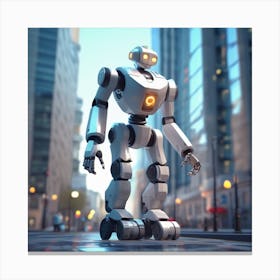 Robot In The City 76 Canvas Print