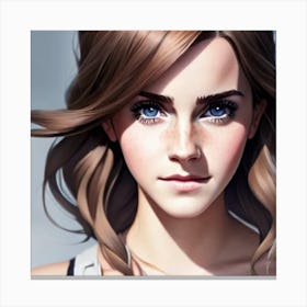 Emma Watson Hyper-Realistic Anime Portraits 1 Canvas Print