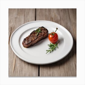 Steak On A Plate 10 Canvas Print