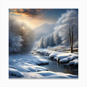 Winter Landscape Painting 3 Canvas Print