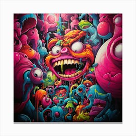 Monsters Graffiti Art for wall decor Canvas Print