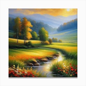 Russian Landscape Painting Canvas Print