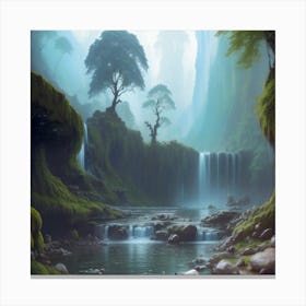 Waterfall In The Forest 1 Canvas Print