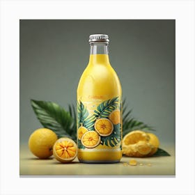 Bottle Of Orange Juice Canvas Print