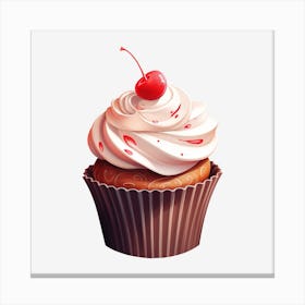 Cupcake With Cherry 18 Canvas Print