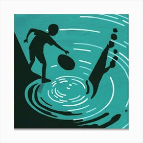 Man In The Water 5 Canvas Print