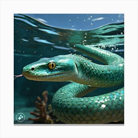 Green Sea Snake 1 Canvas Print