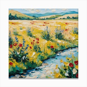 Poppies In The Meadow Canvas Print