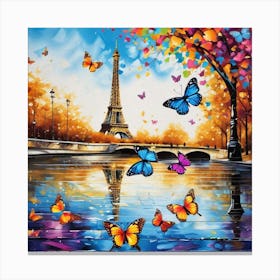 Paris With Butterflies 111 Canvas Print