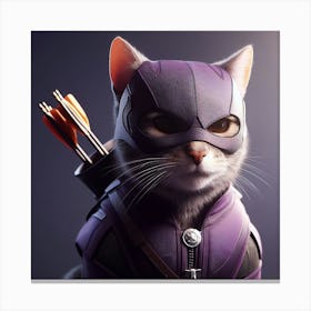 Hawkeye Avengers Cat Canvas Print