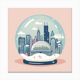 Chicago Usa 1 Snowglobe Canvas Print