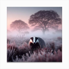 Badger In The Mist 2 Canvas Print