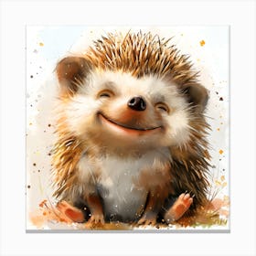Joyful Quills A Hedgehog’S Radiant Smile Canvas Print