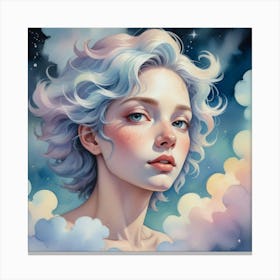 Girl In The Clouds Canvas Print