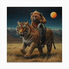 Tiger And Monkey Canvas Print