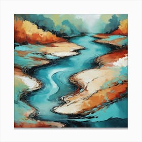 Abstract Painting River Art Print 0 Canvas Print