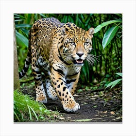 Jaguar In The Jungle 4 Canvas Print