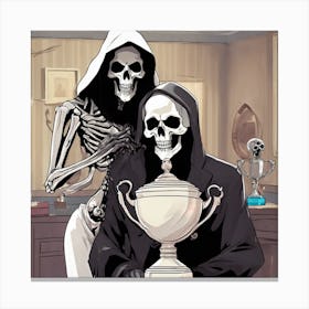 Skeleton Couple Canvas Print