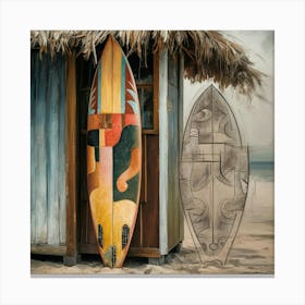 Surfboard Stock Videos & Royalty-Free Footage Canvas Print