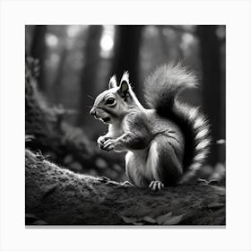 Black And White Squirrel 5 Canvas Print