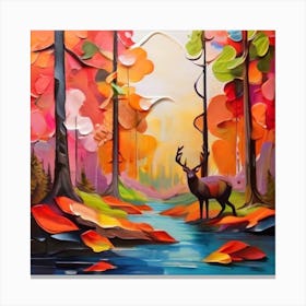 Deer In The Forest 2 Canvas Print