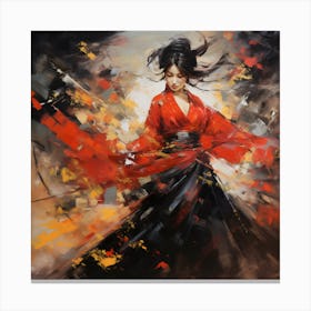 Artjuicebycsaba Japanese Traditional Gheisha Dancer Elaboarate 2 Canvas Print