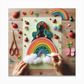 Rainbow Paper Art 1 Canvas Print