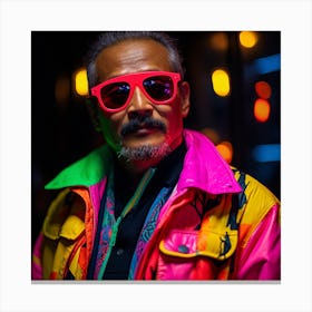 Man In A Colorful Jacket Canvas Print