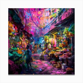 Colorful Market Canvas Print
