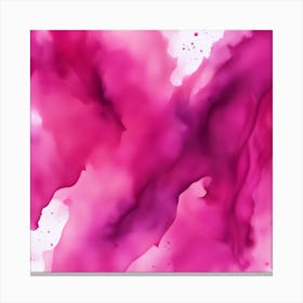 Beautiful magenta pink abstract background. Drawn, hand-painted aquarelle. Wet watercolor pattern. Artistic background with copy space for design. Vivid web banner. Liquid, flow, fluid effect. Canvas Print
