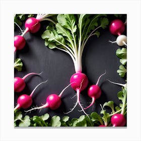 Radish As A Frame (13) Canvas Print