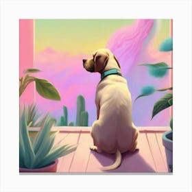 Dog Looking At The Sky Canvas Print