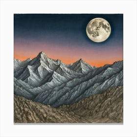 Moonlight Over The Mountains Canvas Print