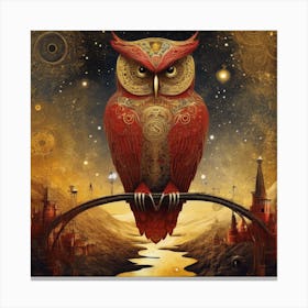 Owl On A Bridge Canvas Print