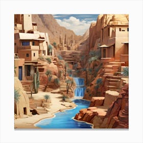 Algerian desert oasis 1 Canvas Print