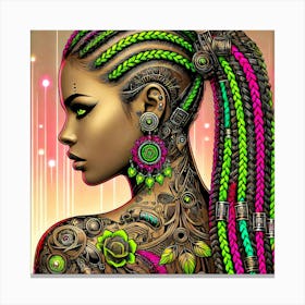 Tattooed Black Girl Canvas Print