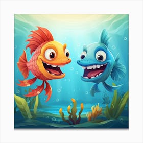 Cartoon Fishes 1 Canvas Print