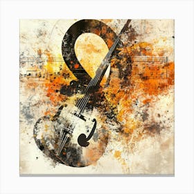 Violin On Music Sheet Canvas Print