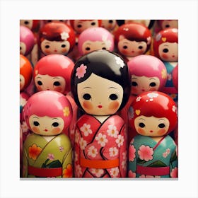 Many Japanese Dolls Canvas Print