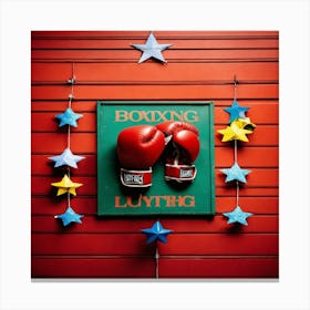 Boxing Gloves On The Side Floating In The Air Canvas Print