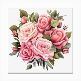 Bouquet Of Pink Roses 3 Canvas Print