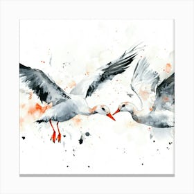 White Swans In Flight Canvas Print